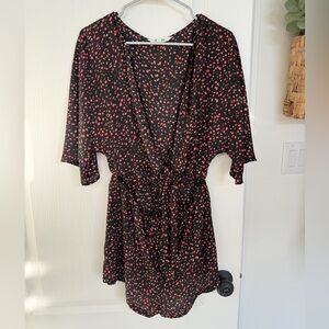 Black and Red Patterned Romper